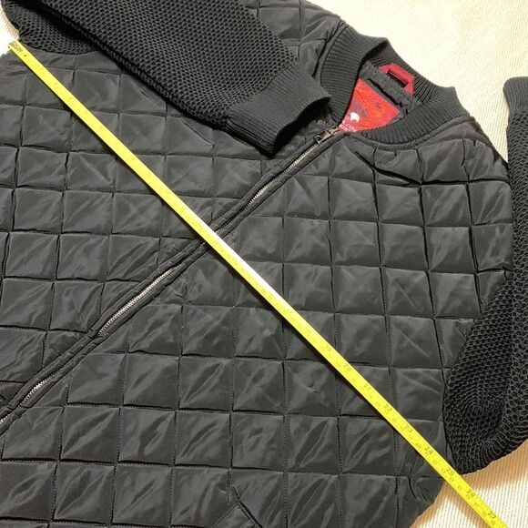 FALCON Nero quilted bomber jacket full zip front mix Media pockets lined men 3XL - Picture 9 of 12